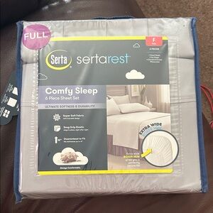 Serta Comfy Sleep 6-Piece Sheet Set - Full, Light Gray